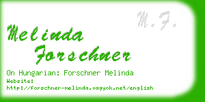 melinda forschner business card